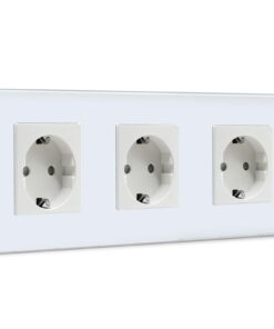 BSEED Kristallglas Verlängerungssteckdose - Weiss - 16Amp 228mm für Wohnzimmerszenarien - Schuko Dreifach intéressant fü