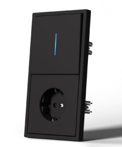 Seidig-Matte 1 Fach 1 Weg Lichtschalter M3-Serie mit LED Kontrollleuchte, Unterputz Montierbar, Schwarz | Vertikal Mont