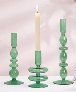 Glasseam Grün Kerzenständer 3er Set Weihnachten Tischdeko