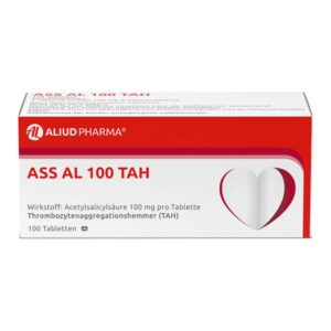 ALIUD PHARMA ASS AL 100 TA H100 Tabletten zur Thrombozytenaggregationshemmung mit Acetylsalicylsäure für Erwachsene bei
