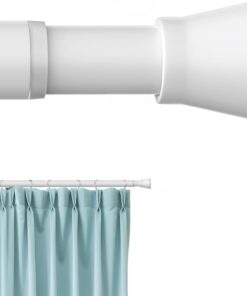 AIZESI Ohne Bohren Teleskop Gardinenstange Verstellbar 110-190cm für Badezimmer Weiß 22mm