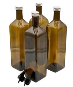 ölset 4er 1000 ml kunststoff ausgießer etiketten