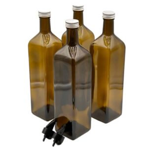 ölset 4er 1000 ml kunststoff ausgießer etiketten