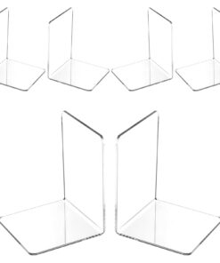 VMUTGA 6PCS Klarer Buchstützen, Büro- und Schulbuchständer, transparente Dekoration für Büreau und Bibliothek