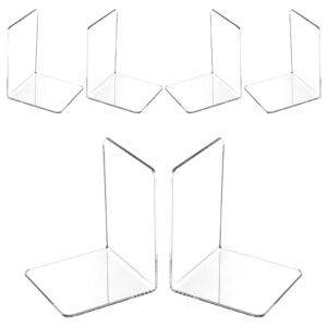 VMUTGA 6PCS Klarer Buchstützen, Büro- und Schulbuchständer, transparente Dekoration für Büreau und Bibliothek