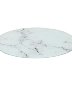 Harbour Housewares Rundes Glas Schneidebrett 30cm Marmor Hitzebeständig Küchenschutz Arbeitsplatte Stovetop Protector