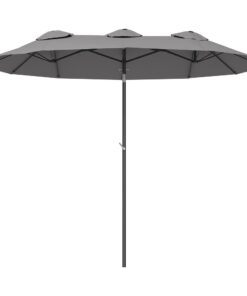 Outsunny Marktschirm, 295 x 152cm, Windgeękter Gartenschirm mit verstellbarem Neigungswinkel für Terrasse und Pool