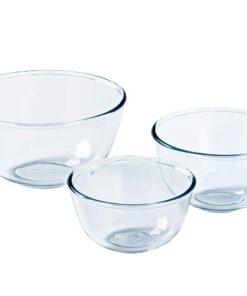 Pyrex 8023509 Salatschüssel und Rührschüssel aus Borosilikatglas, robust, für Kochverleih und Haushalt, 0,5 l / 1 l / 2