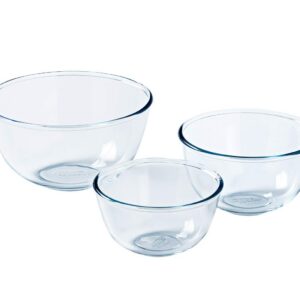 Pyrex 8023509 Salatschüssel und Rührschüssel aus Borosilikatglas, robust, für Kochverleih und Haushalt, 0,5 l / 1 l / 2