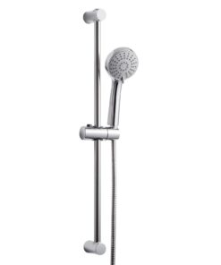 OFFO Edelstahl Duschset – Runder Duschkopf mit 3 Strahlarten und Duschstange 60cm, ideal für Familien in der Badestube,