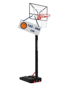 HUDORA Höhenverstellbarer Basketballständer Shadow, grau - für Kinder und Jugendliche - Indoor und Outdoor ideal - Baske