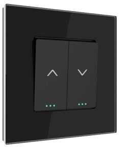PULSAR Rolladentaster Schwarz 1 Fach - Für Jalousien Steuerung 10A 250V - Ideal für Rollo und Rouleau