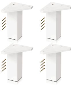 Möbelfüße Weiß - Beine für Holzmöbel - Haus und Garten - Vorzeigebereitschaft - 4er Set - 100mm Höhe - 40x40mm Vierkant