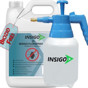 INSIGO Flohspray für Wohnung und Möbel - Abwehrspray gegen Flöhe mit Sofortschutz - Floh-Spray hochwirksam & laborgeprüf