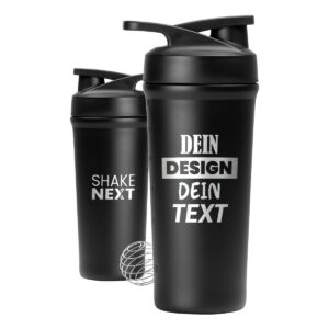ShakeNext® Edelstahl Shaker - FitNESSE.SHAKER mit Mixball 700ml, aussauber Druckverschluss, patentiertes Design (Persona