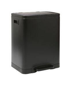 Harbour Housewares 30L (2x15L) Edelstahl Doppel-Küchen-Treteimer mit Sanftem Schließen Mattschwarz