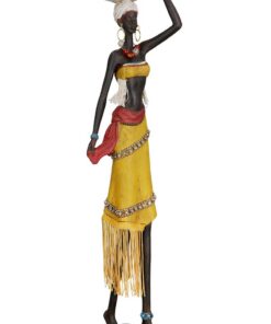 GILDE Moderne Dekofigur Skulptur Frau - afrikanische Deko aus Kunstharz - Modisch für jedes Zuhause - 46 cm