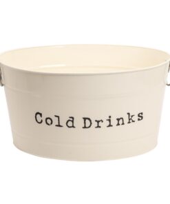 Harbour Housewares Großer Vintage-Getränkeeimer aus Metall Creme für Partys