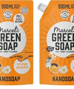 Marcel's Green Soap Handseife Orange & Jasmin - Umweltfreundliche Nachfüllpack - 100% Vegan - 97% Biologisch abbaubar -