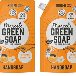 Marcel's Green Soap Handseife Orange & Jasmin - Umweltfreundliche Nachfüllpack - 100% Vegan - 97% Biologisch abbaubar -
