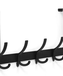 Türgarderobe zum Einhängen mit 15 Haken für Badezimmer, flexible Kleiderhaken Tür (1 Pack, Schwarz) | Türhaken zum Einh