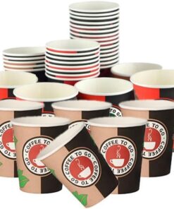 Lauroo 500 Stück Kaffeebecher – TO GO 200 ml, 8 oz Einweg Coffee to Go Becher fürOutdoor Nutzung mit Suchbegriffe wie "K