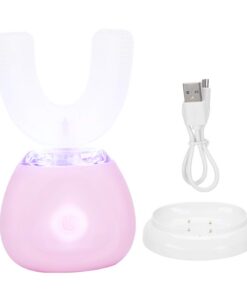 Elektrische Ultraschall-Zahnbürste für Erwachsene und Kinder mit 3 Gängen und 360°-Reinigung (IPX7, Rosa) Intelligente