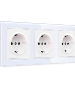 CNBINGO 3 Fach Steckdose Unterputz Weiß für Küche & Badezimmer mit Glas Rahmendoppelstecker