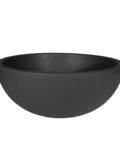 Spetebo Kunststoff Pflanzschale rund anthrazit - 39 cm - Garten-Untertopf für Blumenkübel aus recyceltem Material