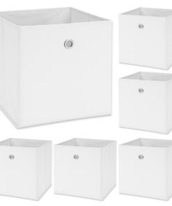 6er Set faltbar White Würfel Aufbewahrungsbox - Wohnzimmer - ca. 30x30x30 cm Deko Korb Boxen