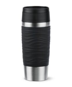 Emsa Travel Mug 360ml Wave Thermobecher - 4h heiß und 8h kalt, 100% dicht, spülmaschinenfest, 360°-Trinköffnung, für lan