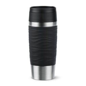 Emsa Travel Mug 360ml Wave Thermobecher - 4h heiß und 8h kalt, 100% dicht, spülmaschinenfest, 360°-Trinköffnung, für lan
