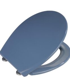 WENKO WC-Sitz Samos Slate-Blue - hygienischer Toilettensitz mit Absenkautomatik und Fix-Clip Hygiene-Befestigung, antiba