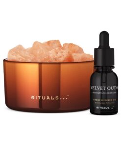 Rituals Velvet Oudh Salzsteindiffuser mit Himalaya-Kristallen - Oudh Rose Safran - Private Collection - 20 ml Duftöl - 5