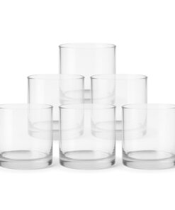 Pajoma® Kerzenhalter aus Glas | Average 6 Stück | für Votivkerzen & Teelichter | Elegantes Design | Hochzeit & Party | H