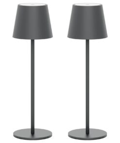 Klighten 2 Stück LED Dimmbare Akku Tischlampe Für Innen und Aussen USB-C