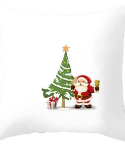 Kissenbezug 40x40 Modern Weihnachten Kinder Weihnachtsmann Und Baum Polyester Heimweihnachten