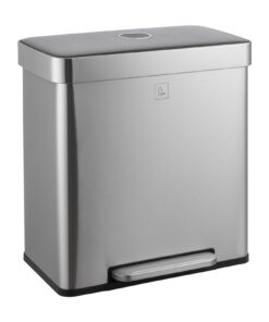 SVITA LT2X30 60 Liter Treteimer mit Softclose-Deckel für Haus und Garten Silber