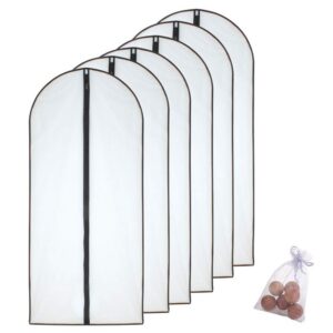 HomeClean Mottenfeste Kleidersäcke 60cm x 140cm (6er Packung) für Wintermäntel mit Zedernkugeln