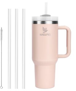 WALLFID 40oz Thermobecher aus Edelstahl – Vakuum-Isoliert für Heiß- und Kaltgetränke (Rosenquarz)