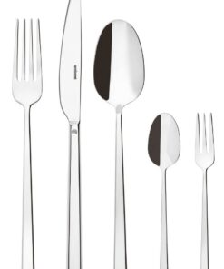 Sambonet 52562-N2 Rock Edelstahl Monoblock Tischbesteck 18/10 Edelstahl für 12 Personen 60 Teile Silber