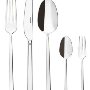 Sambonet 52562-N2 Rock Edelstahl Monoblock Tischbesteck 18/10 Edelstahl für 12 Personen 60 Teile Silber