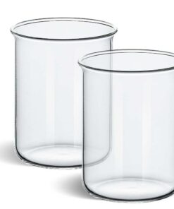 Tuuters Glas für Kerzen mit Rand -40 bis +500 Grad runde Kerzengläser 2 Stück Borosilikatglas 95mm x Ø70mm