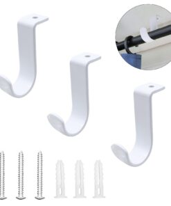 Deckenvorhangstangenhalterungen 3 Stück Metall stabil für 2,5 cm Stange Weiß Schlafzimmer Wohnzimmer