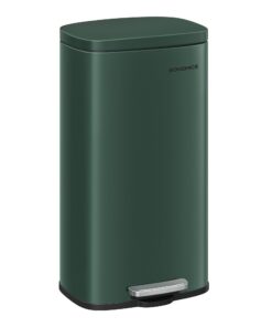 SONGMICS Mülleimer Küche 30 Liter Treteimer Softclose mit Fußpedal vintagegrün