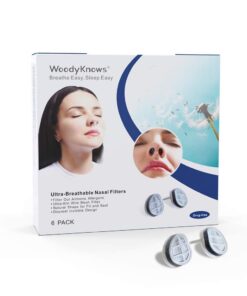 WoodyKnows ultra-atmungsaktive Nasenfilter für saisonale Allergien und Stauballergien (Schmal, M, 6 Stück)