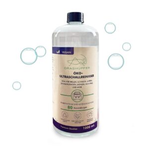 GRASHÜPFER® Öko Ultraschallreiniger Konzentrat 1L | Reinigt Brillen, Schmuck und Kleinteile | kompatibel mit allen Ultra