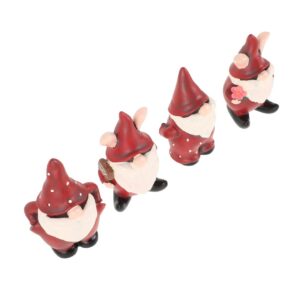 NAMOARLY 4 Stücke Garten Gnom Deko Figur Wetterfeste Weihnachtsdekoration Für Garten Charmante Gnome Aus Harz
