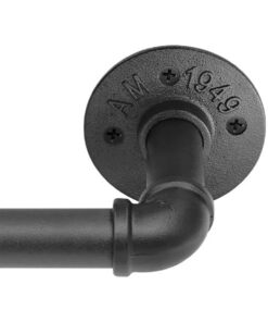 Schwarze industrielle Gardinenstange, 80-300cm, romantische Ver-darkern-Gardinen für Fenster | Schwarze industrielle Ga