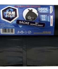 Müllsäcke 360L XXL - Extrastark - Bauschuttsäcke - Schwarz - 50µm - 10 Stück